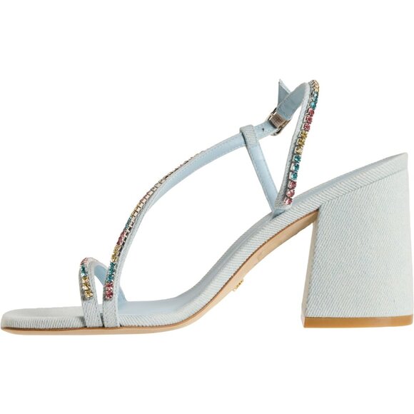 *Stuart Weitzman Made in Spain Soiree Crystal 85 Block Heel Sandals (For Women)* - Picture 5 of 6